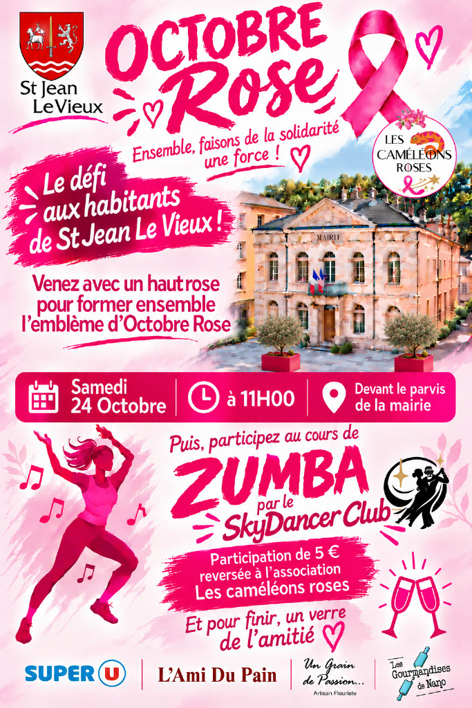 Affiche Octobre Rose — Saint-Jean-le-Vieux